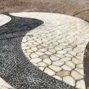 汉中 黄金麻冰裂纹地铺石工地铺装案例