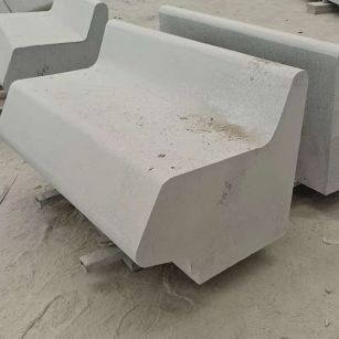 汉中 芝麻白花岗岩异形坐凳，石凳