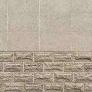 汉中 黄金麻自然面蘑菇石配荔枝面干挂