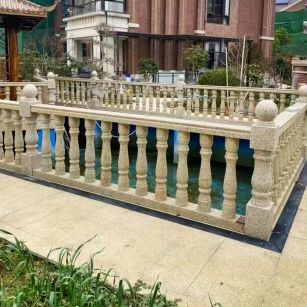 汉中黄金麻花岗岩石材栏杆，扶手，将军柱，花瓶柱