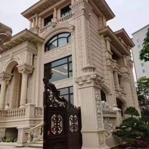 汉中 黄金麻花岗岩别墅外墙干挂效果展示