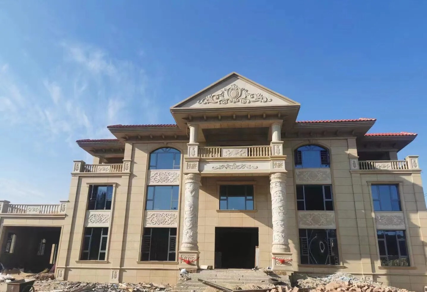 汉中 黄金麻花岗岩别墅外墙干挂