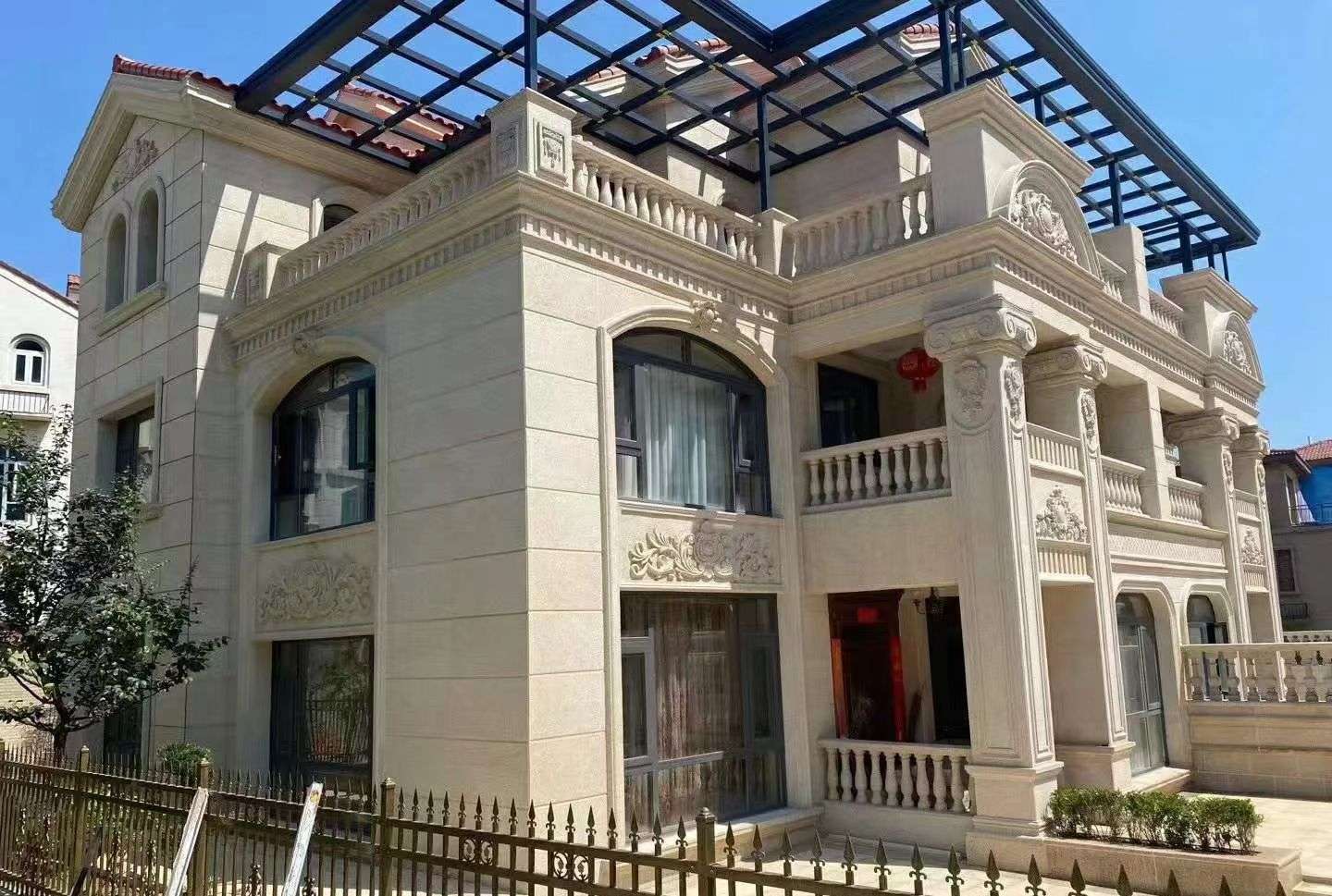 汉中 黄金麻花岗岩荔枝面别墅外墙干挂