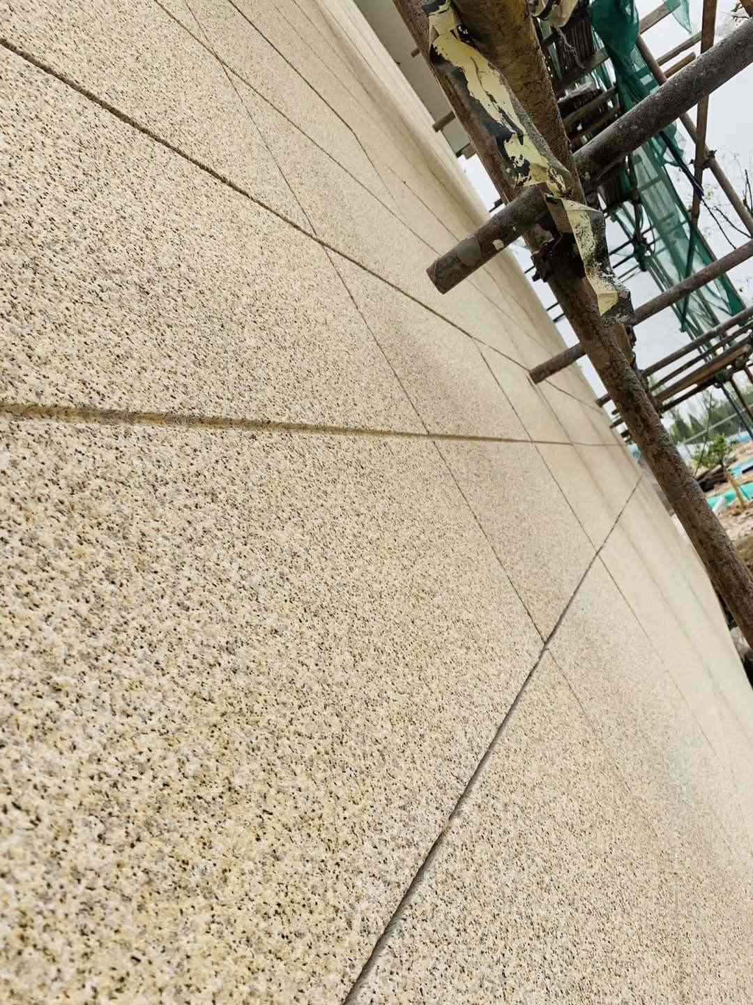 汉中 黄金麻花岗岩荔枝面外墙干挂石材效果示例