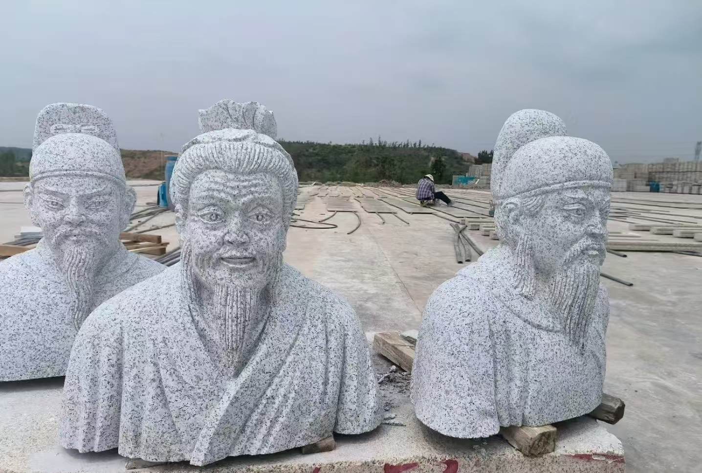 汉中 白麻花岗岩石材人物立体雕刻