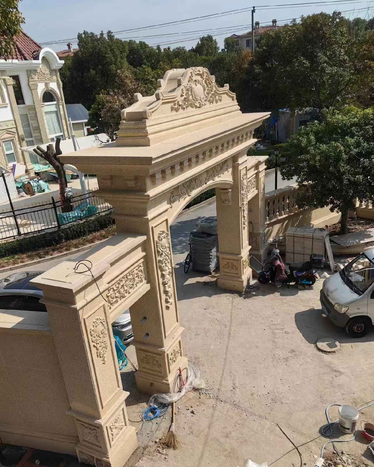 汉中 黄金麻荔枝面花岗岩别墅门楼